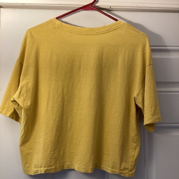 Offline by Aerie Gold cropped Oversized Graphic Shirt Bulldog Size Medium - Picture 4 of 4